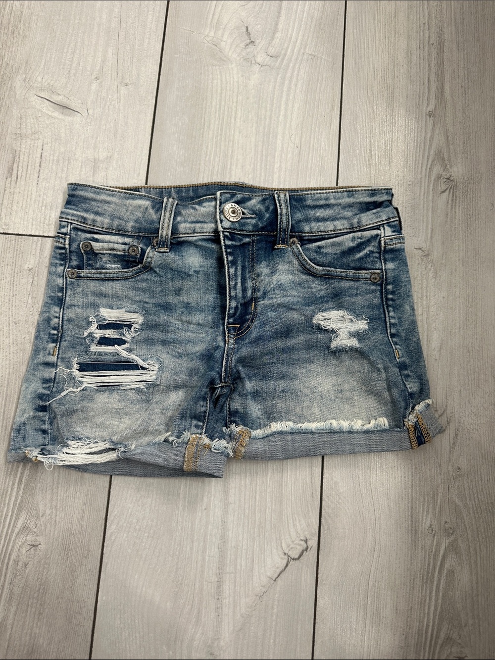 American Eagle Ne(x)t Level Stretch Distressed Jean Shorts